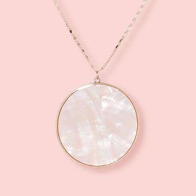 Mother of Pearl Disc Long Necklace - A New Day™