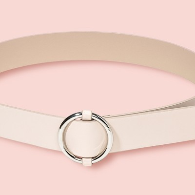 Women's Round Silver Slider Buckle Belt - A New Day™ Blush
