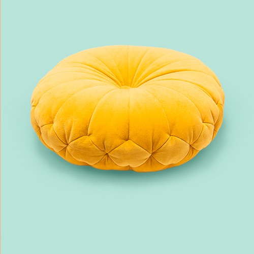 24" Oversize Velvet Round Floor Pillow Yellow - Opalhouse™