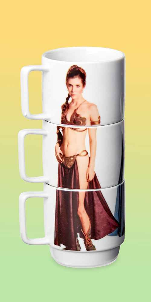 Seven20 Star Wars 11-Oz Stacking Mugs - Princess Leia, Han Solo in Carbonite, and Lando