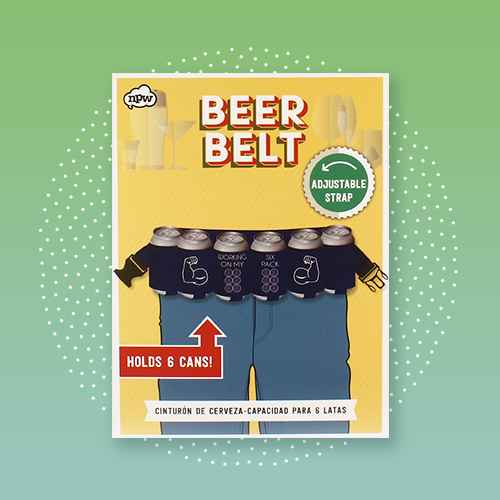 Beer Belt With Adjustable Strap, 12oz Sudski Shower Beer Holder Drinkware, Father's Day 'Ring for Beer' Cowbell with Sentiment