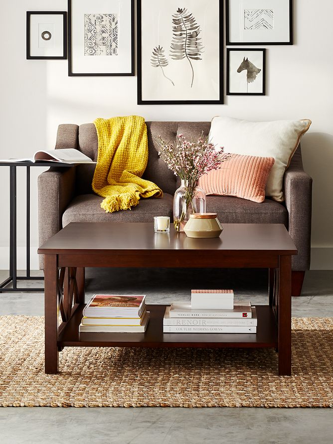 48 Oval Coffee Table Driftwood Rust - Alaterre Furniture