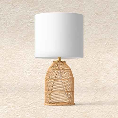 Rattan Diagonal Weave Table Lamp Tan - Opalhouse™