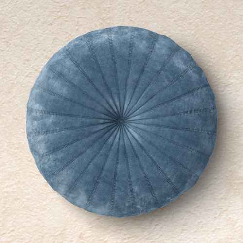 Quilted Velvet Round Throw Pillow​ Blue - Opalhouse™