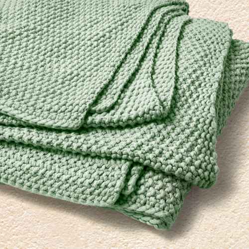 Full/Queen Chunky Knit Bed Blanket Sage Green - Casaluna™