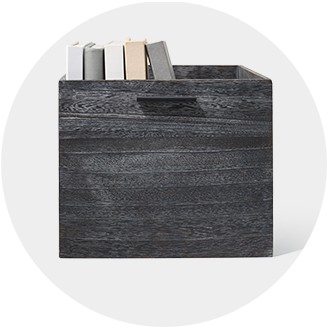 grey decorative storage boxes