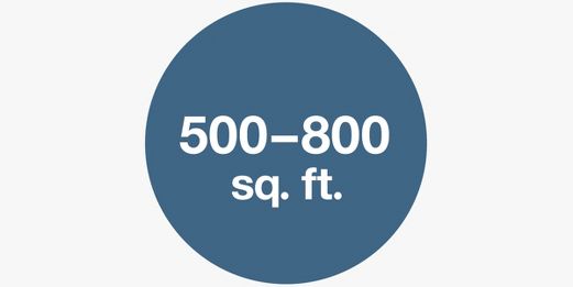 500–800 sq. ft.