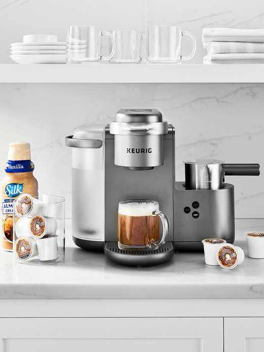 Famiworths Upgraded Hot and Iced Coffee Maker for K Cups and Ground Coffee,  4-5 Cups Coffee Maker and Single-serve Brewers, with 30Oz Removable Water