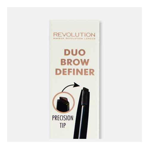 Makeup Revolution Duo Brow Definer - Medium  Brown - 0.17oz