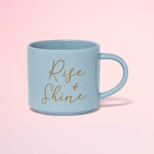 16oz Stoneware Rise and Shine Stacking Mug Blue - Threshold™