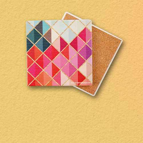 4pk Ceramic Rainbow Diamond Print Coasters - Thirstystone