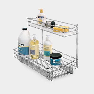 Fleming Supply 12-in-1 Adjustable Under Sink Storage Shelf - White And Blue  : Target