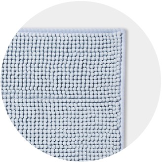 blue and white bath rug