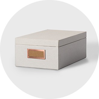 grey decorative storage boxes