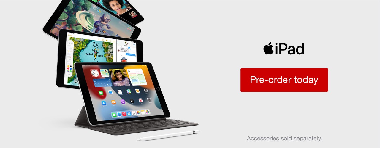 Apple iPad. Pre-order Today. Accessories sold separately.