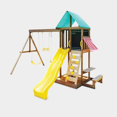 The Swing Company Northridge Metal Swing Set With Saucer Swing And 5' Slide  : Target