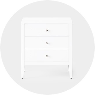 white nightstands and dresser