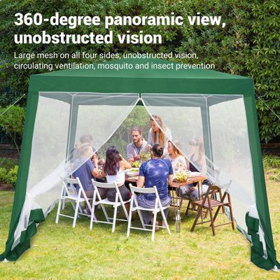 10x10ft Instant Pop-Up Canopy Tent – Waterproof with Sidewalls & Wheeled Bag for Beach, Parties, Outdoor (White)