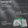 10x10ft Instant Pop-Up Canopy Tent – Waterproof with Sidewalls & Wheeled Bag for Beach, Parties, Outdoor (White) - 3 of 4